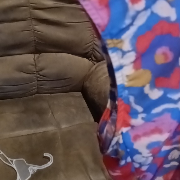 ZIG ZAG SRIPE floral multi-colored blouse w pleated front & elastic cuffs Sz OS - Picture 7 of 10